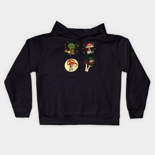 Vintage Merry Mushroom Lovers Stickers Pack Kids Hoodie